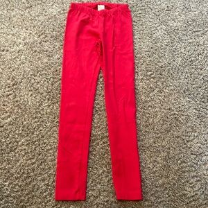 Red slim leggings